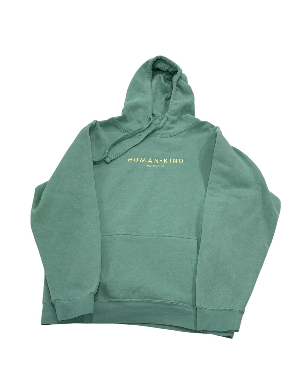 Human+Kind Teal Pullover Hoodie - Women's Casual Sweatshirt Oversized Medium - Picture 2 of 6